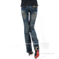 Elastic bottom jeans label